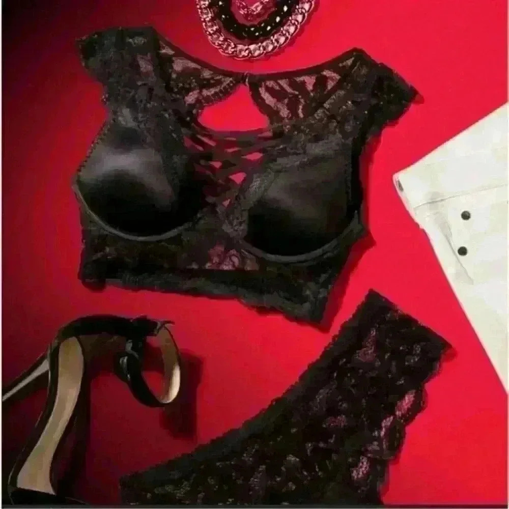 La Senza Black  Lace Bralette Bra Top size‎ 34D